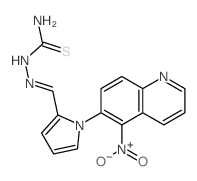 [[1-(5-nitroquinolin-6-yl)pyrrol-2-yl]methylideneamino]thiourea结构式