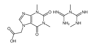 1-carbamimidoyl-1,2-dimethylguanidine,2-(1,3-dimethyl-2,6-dioxopurin-7-yl)acetic acid结构式