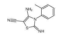 4-amino-2-imino-3-(2-methylphenyl)-1,3-thiazole-5-carbonitrile结构式