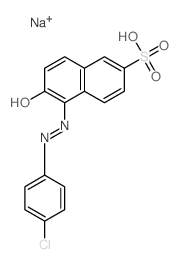 2-Naphthalenesulfonic acid, 5-[ (4-chlorophenyl)azo]-6-hydroxy-, monosodium salt Structure
