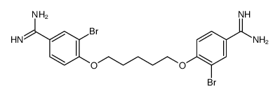 3-bromo-4-[5-(2-bromo-4-carbamimidoylphenoxy)pentoxy]benzenecarboximidamide结构式