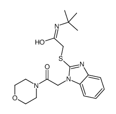 Acetamide, N-(1,1-dimethylethyl)-2-[[1-[2-(4-morpholinyl)-2-oxoethyl]-1H-benzimidazol-2-yl]thio]- (9CI) Structure