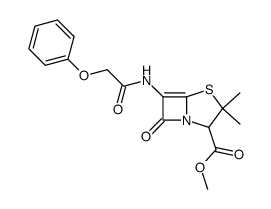 3,3-dimethyl-7-oxo-6-(2-phenoxy-acetylamino)-4-thia-1-aza-bicyclo[3.2.0]hept-5-ene-2-carboxylic acid methyl ester Structure