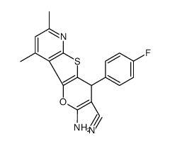 2-amino-4-(4-fluorophenyl)-7,9-dimethyl-4H-pyrano[3,4]thieno[1,3-b]pyridine-3-carbonitrile结构式