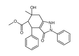 methyl (4S,5R,6S)-6-hydroxy-6-methyl-3-oxo-2,4-diphenyl-1,4,5,7-tetrahydroindazole-5-carboxylate结构式