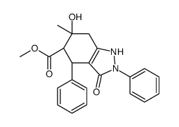 methyl (4S,5R,6S)-6-hydroxy-6-methyl-3-oxo-2,4-diphenyl-1,4,5,7-tetrahydroindazole-5-carboxylate Structure