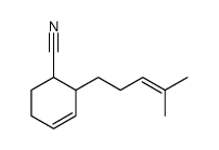 2-(4-methylpent-3-enyl)cyclohex-3-ene-1-carbonitrile结构式