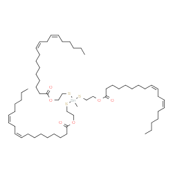 (methylstannylidyne)tris(thioethane-1,2-diyl) tris[(9Z,12Z)-octadeca-9,12-dienoate] Structure