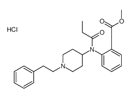 methyl 2-[[1-(2-phenylethyl)piperidin-4-yl]-propanoylamino]benzoate,hydrochloride Structure