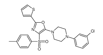 5-[4-(3-chlorophenyl)piperazin-1-yl]-4-(4-methylphenyl)sulfonyl-2-thiophen-2-yl-1,3-oxazole结构式