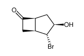 3α-hydroxy-2β-bromo-1βH,5βH-bicyclo[3.2.0]heptan-6-one Structure