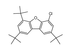 1-chloro-3,6,8-tritertbutyldibenzofuran Structure