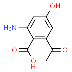 Benzoic acid, 2-acetyl-6-amino-4-hydroxy- (9CI) structure