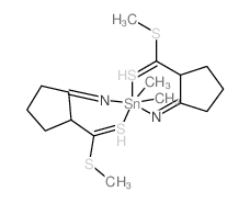 Tin, dimethylbis(methyl 2-iminocyclopentanecarbodithioato-N,S)- structure
