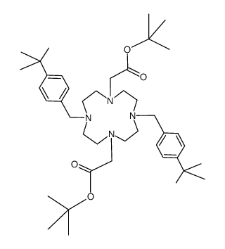 1,7-bis(tert-butyoxycarbonylmethyl)-4,10-bis(4-(tert-butyl)benzyl)-1,4,7,10-tetraazacyclododecane Structure