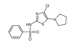 N-(4-chloro-5-pyrrolidin-1-yl-1,3-thiazol-2-yl)benzenesulfonamide结构式