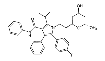 (2R,4R)-1-[2-(4,6-dihydroxytetrahydro-2-pyranyl)-ethyl]-5-(4-fluorophenyl)-2-isopropyl-4-phenyl-1H-pyrrole-3-carboxylic acid phenylamide Structure