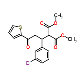 Dimethyl [1-(3-chlorophenyl)-3-oxo-3-(2-thienyl)propyl]malonate结构式