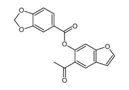 5-acetylbenzofuran-6-yl benzo[d][1,3]dioxole-5-carboxylate Structure