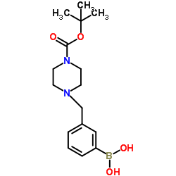 (3-((4-(叔-丁氧基羰基)哌嗪-1-基)甲基)苯基)硼酸结构式