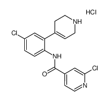 2-chloro-N-[4-chloro-2-(1,2,3,6-tetrahydro-pyridin-4-yl)-phenyl]-isonicotinamide hydrochloride结构式