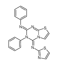 3-Phenyl-2-phenylimino-4-thiazol-2-ylimino-thiazolo-(3,2-a)-1,3,5-triazin Structure