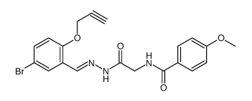 Glycine, N-(4-methoxybenzoyl)-, [[5-bromo-2-(2-propynyloxy)phenyl]methylene]hydrazide结构式