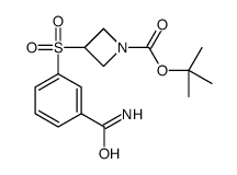 3-(3-氨基甲酰基苯磺酰基)-氮杂啶-1-羧酸叔丁酯结构式