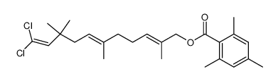 (2E,6E)-11,11-dichloro-2,6,9,9-tetramethylundeca-2,6,10-trien-1-yl 2,4,6-trimethylbenzoate结构式