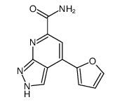 4-(furan-2-yl)-1H-pyrazolo[3,4-b]pyridine-6-carboxamide结构式