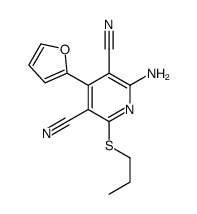 2-amino-4-(furan-2-yl)-6-propylsulfanylpyridine-3,5-dicarbonitrile Structure