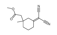 (3-Methyl-3-methoxycarbonylmethyl-cyclohexyliden)-malonsaeurenitril结构式