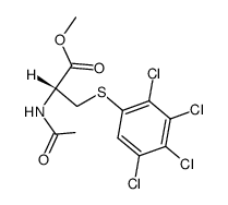 (R)-2-Acetylamino-3-(2,3,4,5-tetrachloro-phenylsulfanyl)-propionic acid methyl ester结构式