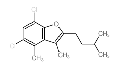 Benzofuran,5,7-dichloro-3,4-dimethyl-2-(3-methylbutyl)- Structure