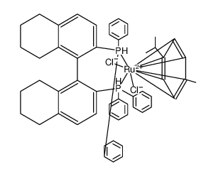 Ruthenium, dichloro[(1,2,3,4,5,6-η)-1-methyl-4-(1-methylethyl)benzene][1,1'-[(1R)-5,5',6,6',7,7',8,8'-octahydro[1,1'-binaphthalene]-2,2'-diyl]bis[1,1-diphenylphosphine-κP]] Structure