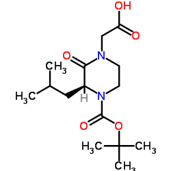 [(3S)-3-Isobutyl-4-{[(2-methyl-2-propanyl)oxy]carbonyl}-2-oxo-1-piperazinyl]acetic acid Structure