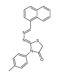 naphthalene-1-carbaldehyde (4-oxo-3-p-tolyl-thiazolidin-2-ylidene)-hydrazone Structure