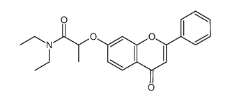 N,N-diethyl-2-(4-oxo-2-phenyl-4H-chromen-7-yloxy)-propionamide结构式