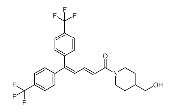 (E)-1-[4-(hydroxymethyl)piperidin-1-yl]-5,5-bis[(4-trifluoromethyl)phenyl]penta-2,4-dien-1-one Structure