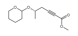 methyl (S)-5[(tetrahydro-2H-pyran-2-yl)oxy]hexynoate结构式
