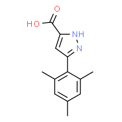 5-(2,4,6-trimethylphenyl)-1H-pyrazole-3-carboxylic acid structure