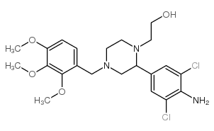 4-amino-3,5-dichlorophenyl-4-((2,3,4-trimethoxyphenyl)methyl)-1-piperazineethanol结构式