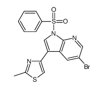 5-Bromo-3-(2-methyl-1,3-thiazol-4-yl)-1-(phenylsulfonyl)-1H-pyrro lo[2,3-b]pyridine结构式