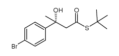 S-tert-butyl (R)-3-(4-bromophenyl)-3-hydroxybutanethioate结构式