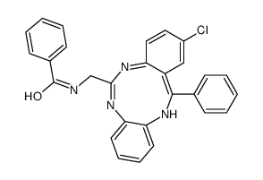BENZAMIDE, N-((2-CHLORO-13-PHENYL-5H-DIBENZO(d,h)(1,3,6)TRIAZONIN-6-YL )METHYL)-结构式