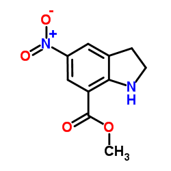 Methyl 5-nitro-7-indolinecarboxylate结构式