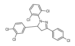 5-(4-chlorophenyl)-2-(2,6-dichlorophenyl)-3-(3,4-dichlorophenyl)-3,4-dihydropyrazole结构式