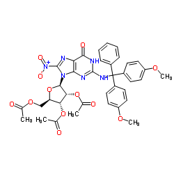 N-(4,4'-Dimethoxytrityl)-8-nitroguanosine 2',3',5'-Triacetate structure