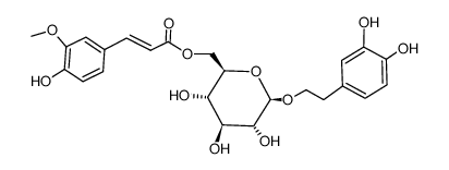 (3,4-dihydroxyphenyl)-ethyl-6-O-(E)-feruloyl-β-D-glucopyranoside结构式