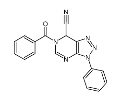 6-benzoyl-6,7-dihydro-3-phenyl-3H-1,2,3-triazolo(4,5-d)pyrimidine-7-carbonitrile结构式